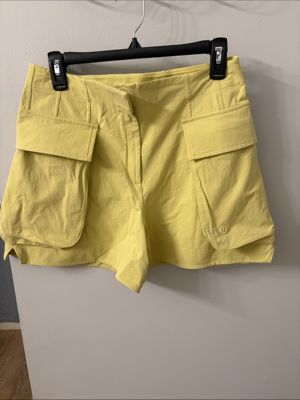 lululemon athletica Lemon Yellow Cargo Shorts. Non smoking house.